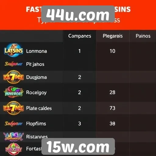 Comparativo entre jogos populares no 44u.com